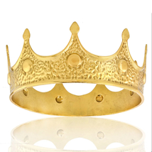 Queen King Tiaras | Prince Gold Crown | Round Gold Men&#39;s Wedding Party C... - £33.48 GBP+