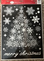 Vinyl Window Clings Snowflake Christmas Tree Black New Crafts Scrapbooking - £7.00 GBP