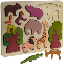 Chippi Co Wooden Puzzles For Toddlers 1 3 Peg Puzzles For Toddlers Baby First Pu - £18.41 GBP