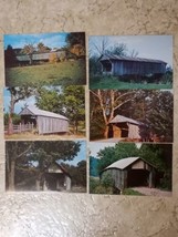 Vintage Lot Of 6 Postcards Covered Bridges Ross and Vinton Counties Ohio - £6.18 GBP