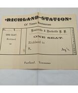 Vintage Richland Station 01&#39; Times Restaurant Menu Portland Tennessee - €17,82 EUR
