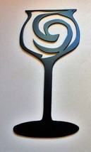 Swirled Wine Glass - Metal Wall Art - Satin Black 3 3/4&quot; x 8 1/2&quot; - $11.38