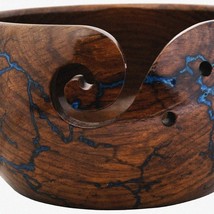 Tangle-Free Rosewood Yarn Bowl: Personalized Lichtenberg Design, Perfect... - $149.44