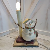 Hallmark Jan Karon&#39;s Mitford Bookworm The Happy Snowman Candle/Night Light/Lamp - £12.82 GBP