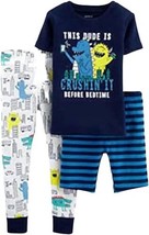 allbrand365 designer Girls Or Boys 3 Piece Cotton Pajama Set Color Blue Size 8 - £21.08 GBP