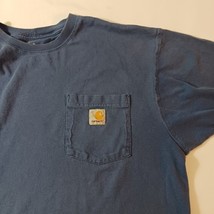 Carhartt K87 RYL Men's Cotton Blue Short Sleeve Pocket Crewneck T-Shirt Size M image 4