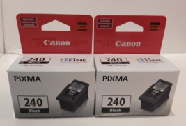 2 Canon PIXMA 240 Black Ink Cartridge Brand NEW - £43.49 GBP