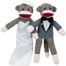 Sock Monkey Family Bride and Groom - £20.23 GBP