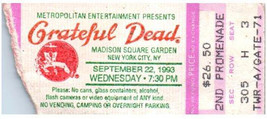 Grateful Morti Concerto Ticket Stub Settembre 22 1993 Madison Square Giardino Ny - $54.44