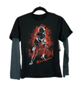 Champion Gear Boy&#39;s Graphic Football Hangdown Crew Neck T-Shirt, Black, ... - $9.89