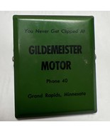 VINTAGE GILDEMEISTER MOTOR GRAND RAPIS MN PHONE 40 METAL CLIP ADVERTISING - €60,79 EUR