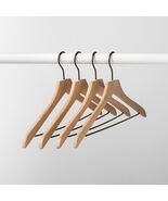 Brightroom Wood Suit Hangers 4pk Natural Non-Slip Wooden Clothes Hangers - $241.10 MXN