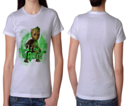 groot ( guardian of galaxy ) White Cotton t-shirt Tees For Women - $14.53+