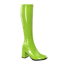 FINAL SALE 3&quot; High Heel Gogo Dancer Lime Green Halloween Costume Knee Bo... - $44.95
