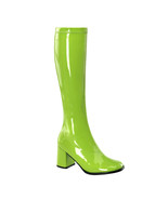 FINAL SALE 3&quot; High Heel Gogo Dancer Lime Green Halloween Costume Knee Bo... - €38,48 EUR