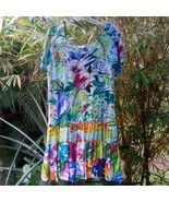 VTG JAMS WORLD Hattie Dress Hawaiian JUNGLE SPLASH Floral Print Short Sl... - £109.35 GBP