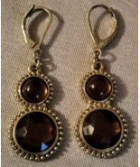 Goldplated Brown Stones Clip-On Earrings - $18.00