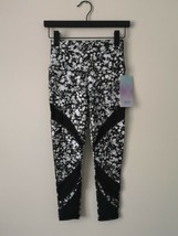 Nwt Ivivva By Lululemon Black White Print Rhythmic Tight Mesh Pants Girl&#39;s 14 - £68.48 GBP