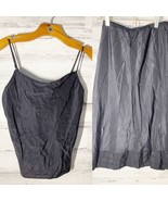Vintage Lady Lynne Black Slip Skirt Camisole Top Set Small / Medium Nylo... - £22.31 GBP