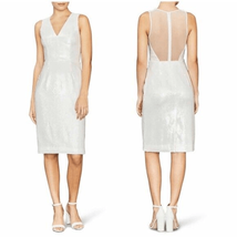 AMSALE Clear Sequin Sleeveless Sheath Dress, White, Wedding/Party, Size 10 NWT - £216.41 GBP