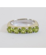1.25 cttw Natural Peridot 925 sterling silver unisex ring - £19.12 GBP
