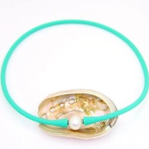Janis The Pearl Silicone Freshwater Pearl Necklaces Waterproof Biscay Green - £19.41 GBP