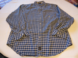 Mens Nautica cotton plaid L long sleeve button up shirt casual **SPOT** EUC@ - £18.17 GBP