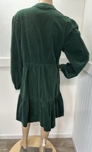 Draper James Corduroy Dress XL Christmas Green Long Sleeve Button Front Stretch - £35.54 GBP