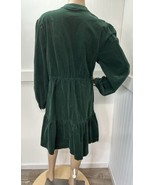 Draper James Corduroy Dress XL Christmas Green Long Sleeve Button Front ... - £35.85 GBP