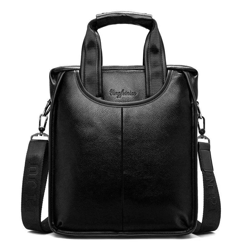 Scione Small Briefcase Men&#39;s Messenger Bag Men Leather Shoulder Bags Man... - $50.19