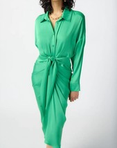 Joseph Ribkoff tie front satin blouse dress in GREEN - £173.08 GBP