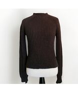 Zara Chunky Sweater Womens S Long Sleeve Black Handknit Cotton Beaded Pu... - $18.81