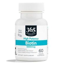 11/26 365 by Whole Foods Market, High-Potency Biotin 5000mcg, Vegan, 60 ... - $10.88