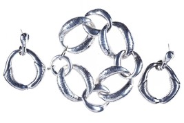 8.5&quot; Chunky Sterling bracelet and earrings - $148.50