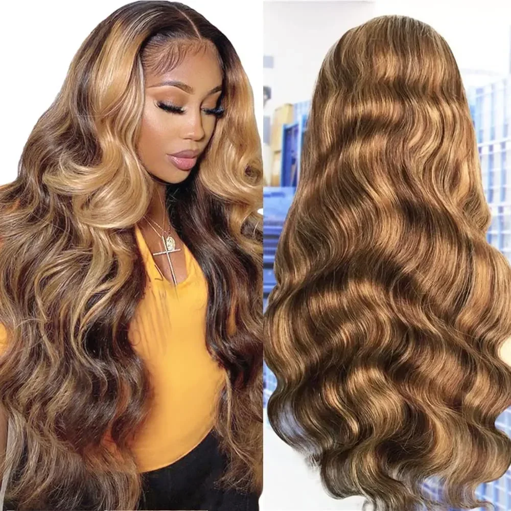 Body Wave Brazilian Highlight Wig Human Hair 30 Inch Lace Front Wigs For Black - £88.00 GBP+