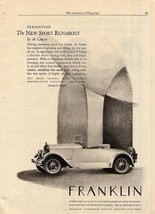Original 1925 Franklin Sport Runabout Car Advertisement - $11.88
