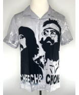 Cheech and Chong Open Collar Gray Dress Shirt Short Sleeve Size Medium $269 - £99.70 GBP