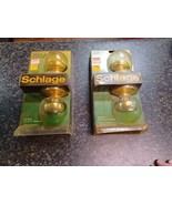 Pair Schlage Bright Brass Passage Hall/Closet Door Knob 605 NOS - $29.69