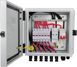 6 String Solar Combiner Box with 15A Rated Current Fuse, Surge Protective Devic - £211.07 GBP