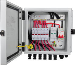 6 String Solar Combiner Box with 15A Rated Current Fuse, Surge Protectiv... - £211.70 GBP