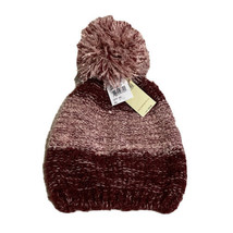 Collection Eighteen Womens Brave Burgundy Pom-Pom Knit Hat One Size NEW - £5.49 GBP