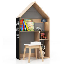 2-in-1 Kids House-Shaped Table and Chair Set-Gray - $92.01
