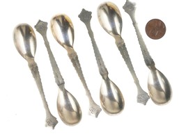 6 Antique Shiebler American Sterling demitasse spoons - £195.53 GBP