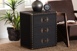 Roze Black Canvas 3-Drawer End Table - $255.00