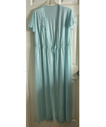 Vintage Sears long Nylon ROBE  Cover Up Large 16-18 sheer Mint  Green USA - $19.99
