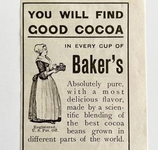 1906 Walter Baker Hot Chocolate Cocoa Advertisement Candy Ephemera 5.25 ... - $378.90 MXN