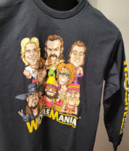 Vintage Wrestle Mania Long sleeve Shirt Mens Size Med Hulk Hogan &amp; Other... - $27.69
