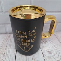 Nurse Gift Thank You Promo Gold Black Insulated Coffee Mug Cup - $10.05