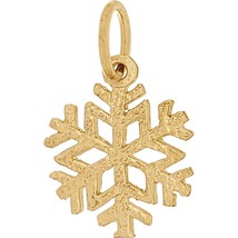 14K Gold Snowflake 12mm Charm 18&quot; Chain Jewelry - £93.15 GBP