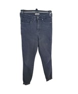 Good American Jeans 4/27 Womens Good Curve Crop High Rise Black Raw Hem ... - £25.55 GBP